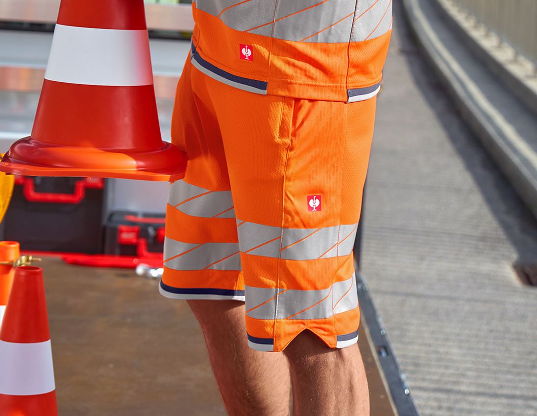 Odevy: Reflexné funkčné šortky e.s.ambition + výstražná oranžová/tmavomodrá