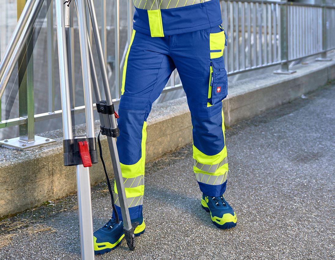Odevy: Reflexné ochranné nohavice do pása e.s.motion 24/7 + nevadzovo modrá/výstražná žltá