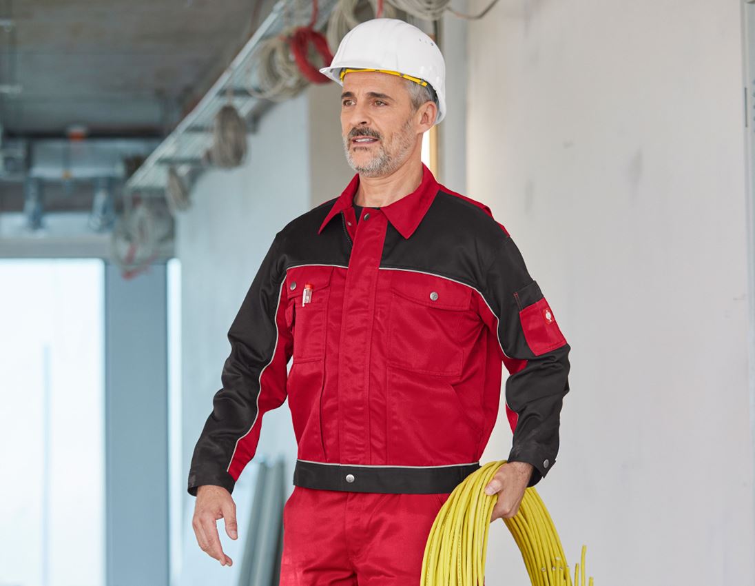 Pracovné bundy: Pracovná bunda e.s.image + červená/čierna