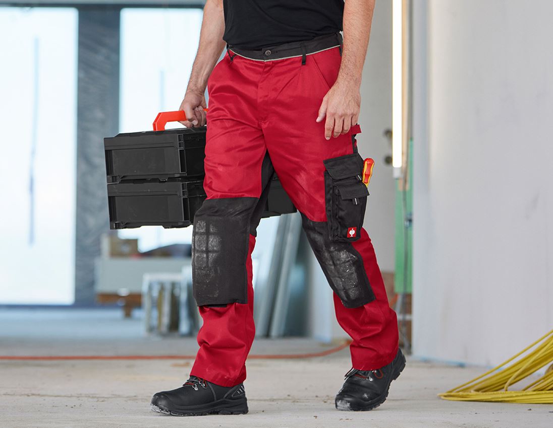 Pracovné nohavice: Nohavice do pása e.s.image + červená/čierna