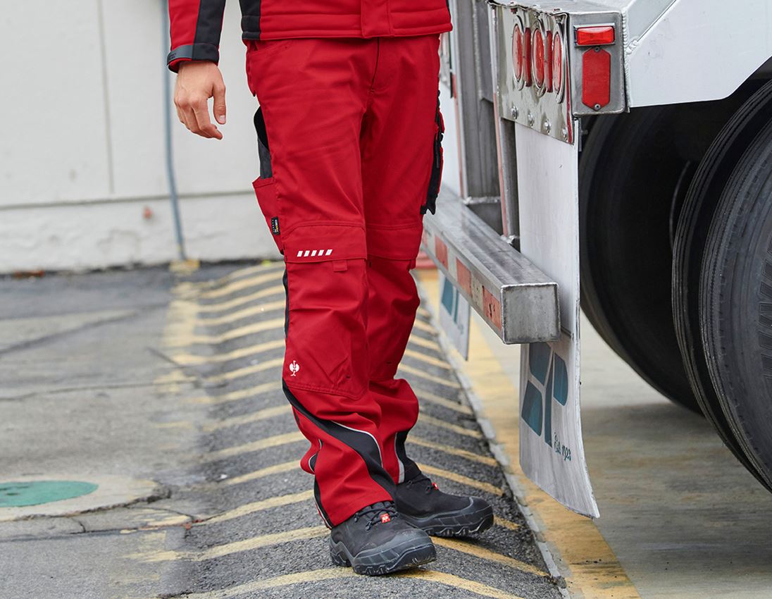 Pracovné nohavice: Zimné nohavice do pása e.s.motion + červená/čierna 1