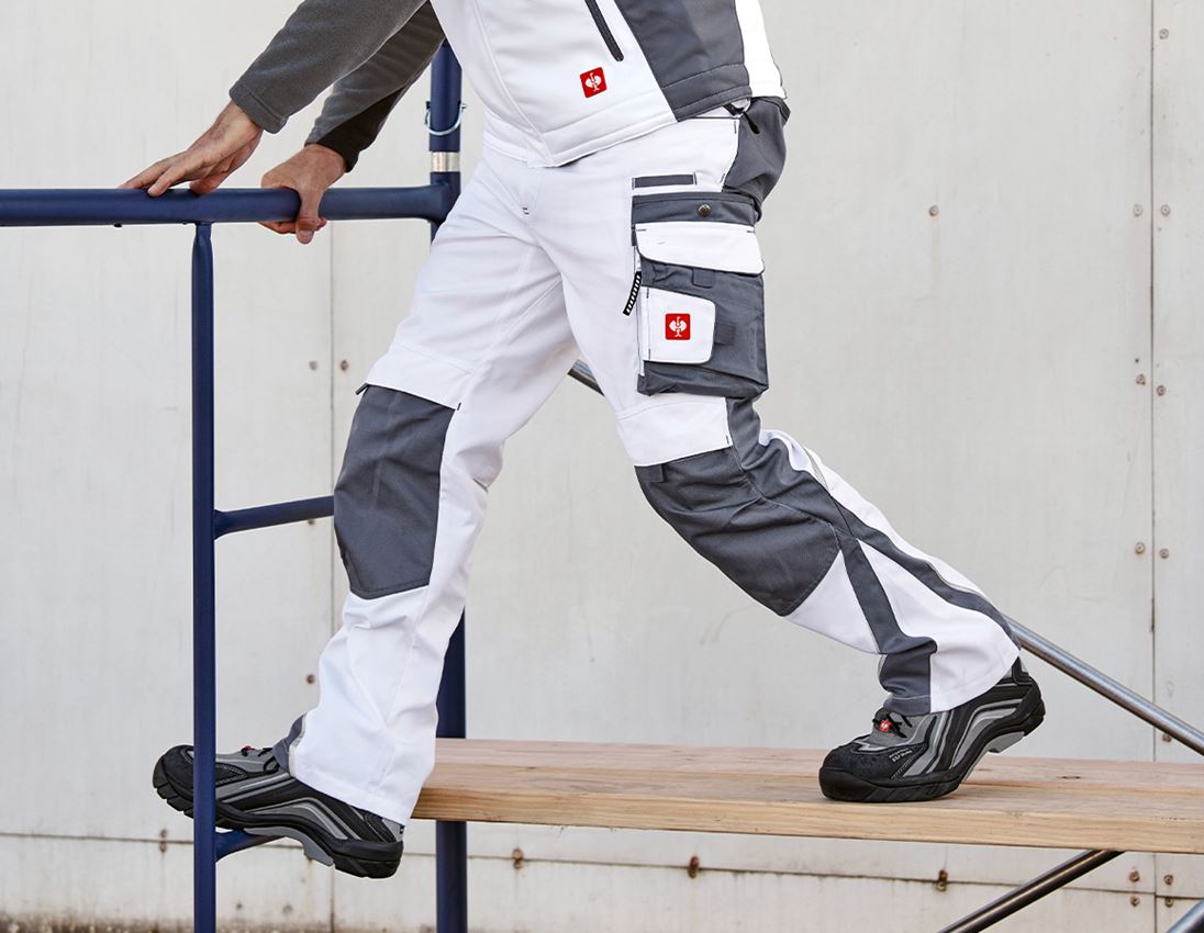 Pracovné nohavice: Zimné nohavice do pása e.s.motion + biela/sivá