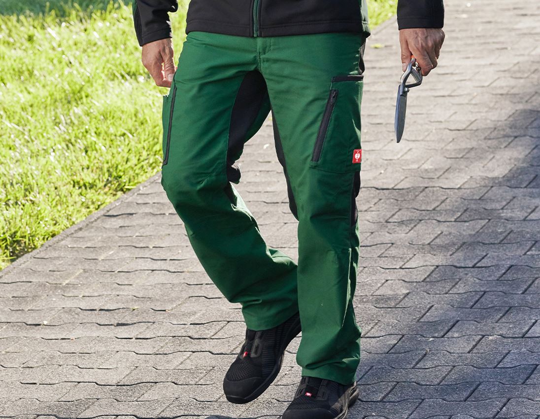 Pracovné nohavice: Nohavice do pása e.s.vision, pánske + zelená/čierna