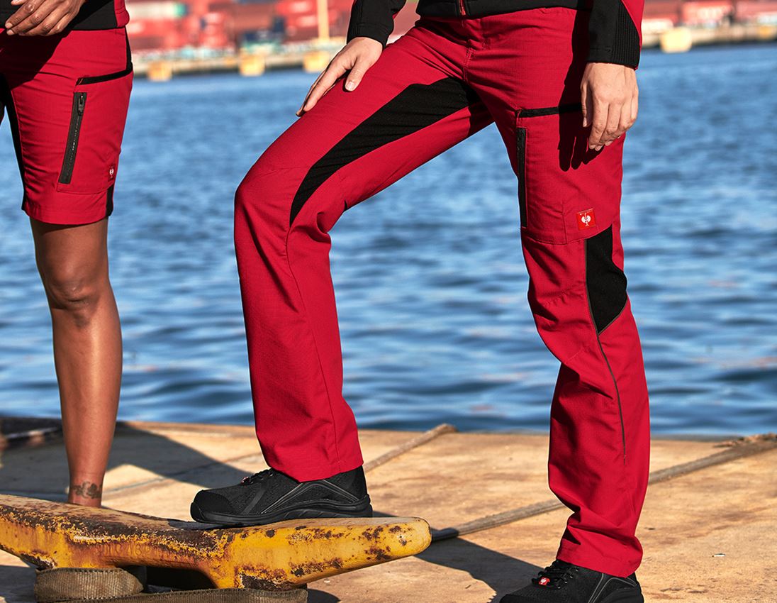 Pracovné nohavice: Dámske nohavice e.s.vision + červená/čierna 1