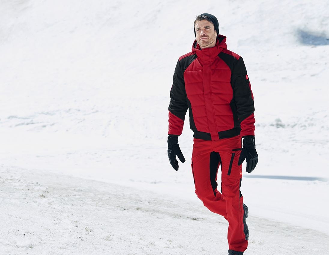 Studená: Zimné nohavice do pása e.s.vision + červená/čierna 1