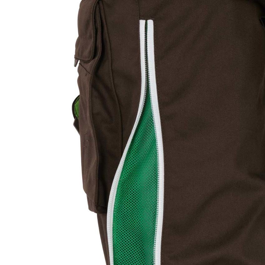 Pracovné nohavice: Dámske nohavice s náprsenkou e.s.motion 2020 + gaštanová/morská zelená 2