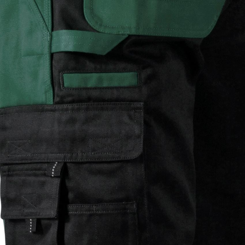 Pracovné nohavice: Nohavice s náprsenkou e.s.image + zelená/čierna 2