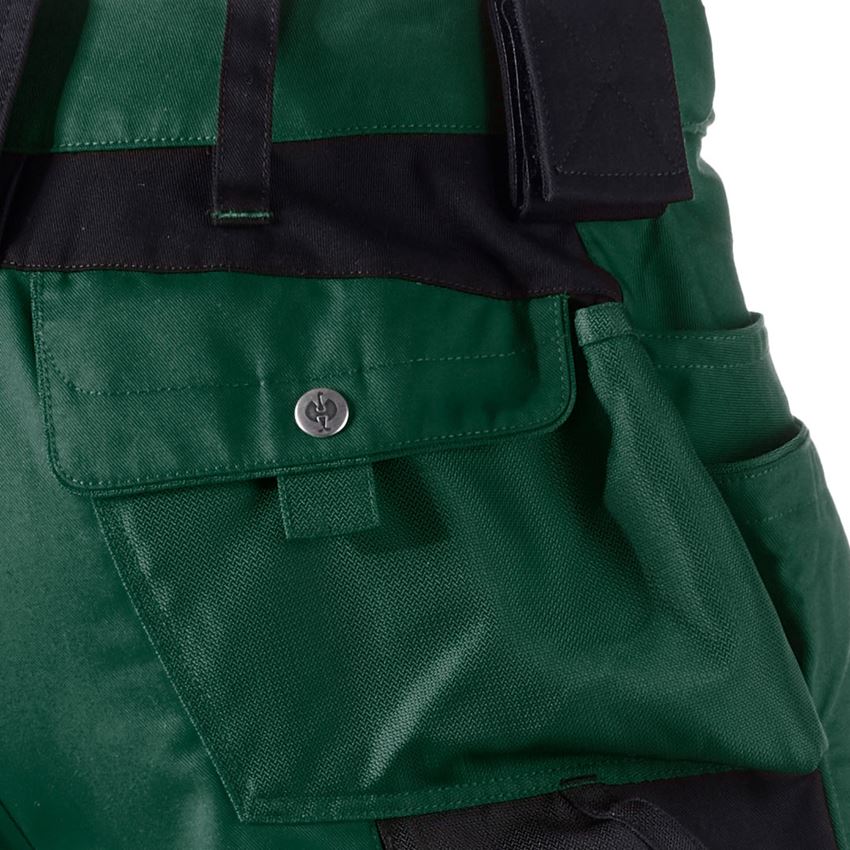 Pracovné nohavice: Nohavice s náprsenkou e.s.motion + zelená/čierna 2