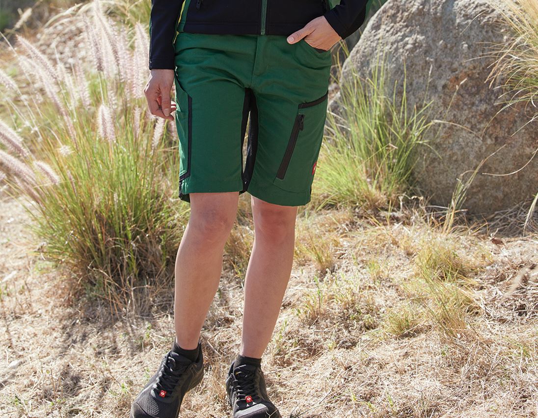 Pracovné nohavice: Šortky e.s.vision, dámske + zelená/čierna