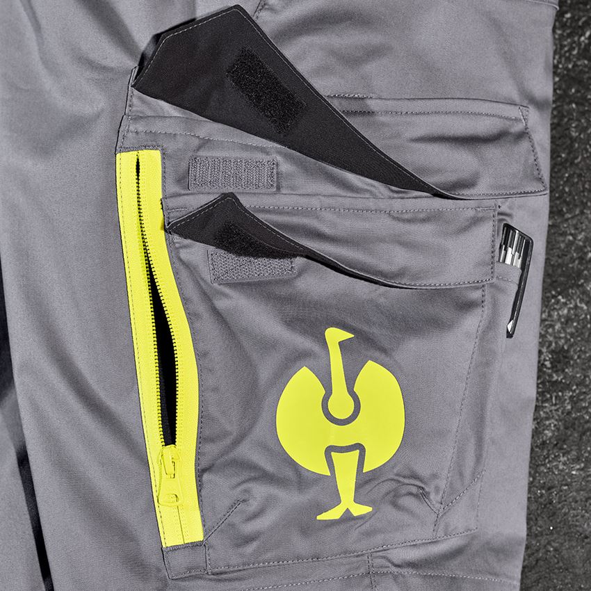 Pracovné nohavice: Šortky e.s.trail + čadičovo sivá/acidová žltá 2
