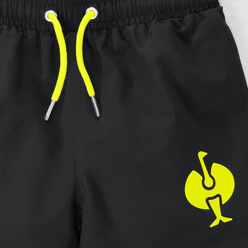 Témy: Plavecké šortky e.s.trail, detské + čierna/acidová žltá 2