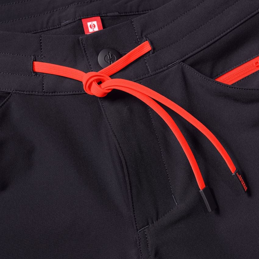 Pracovné nohavice: Reflexné funkčné šortky e.s.ambition + čierna/výstražná červená 2