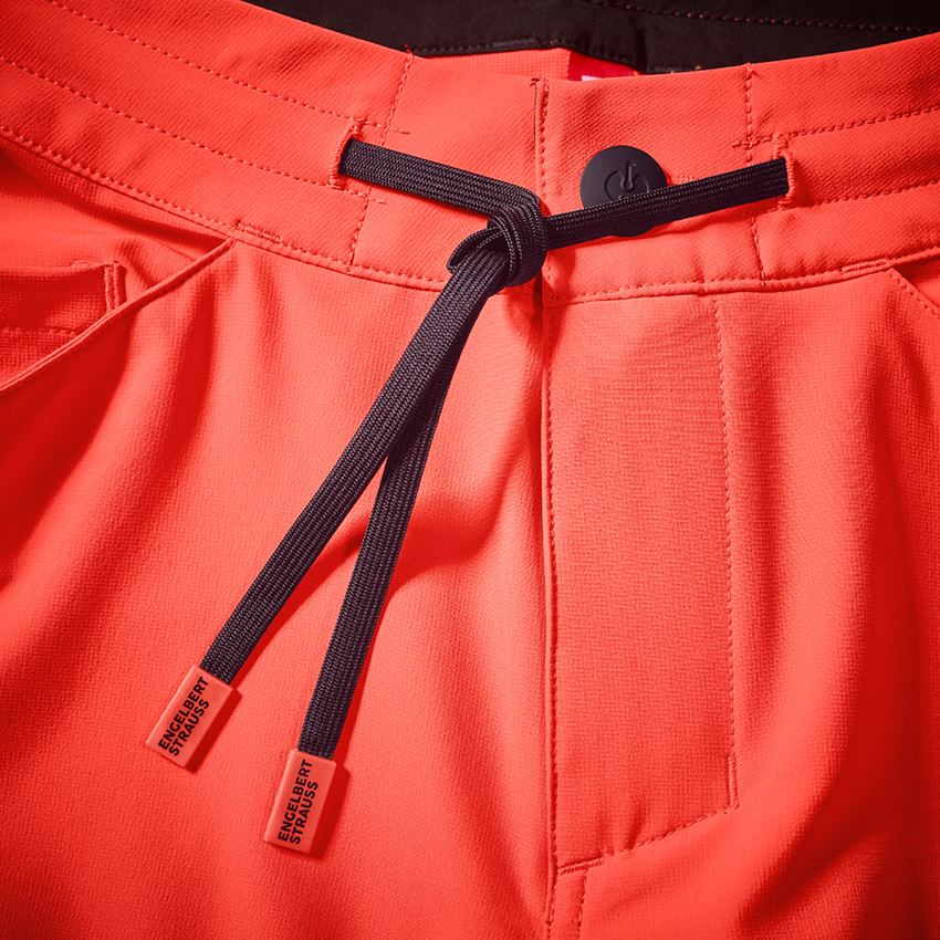 Pracovné nohavice: Reflexné funkčné šortky e.s.ambition + výstražná červená/čierna 2