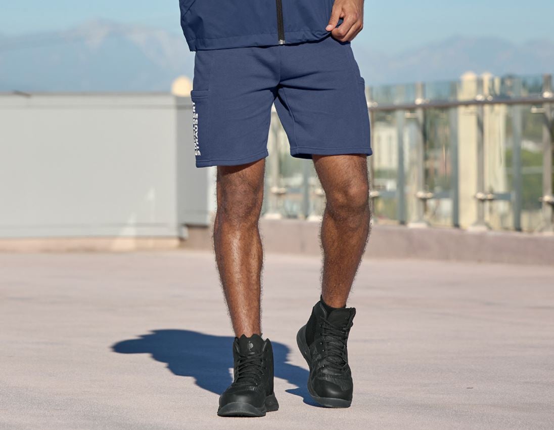 Pracovné nohavice: Teplákové šortky light e.s.trail + tmavomodrá/biela