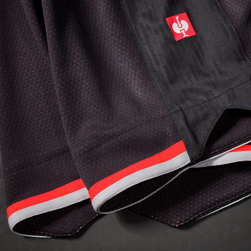 Pracovné nohavice: Funkčné šortky e.s.ambition + čierna/výstražná červená 2