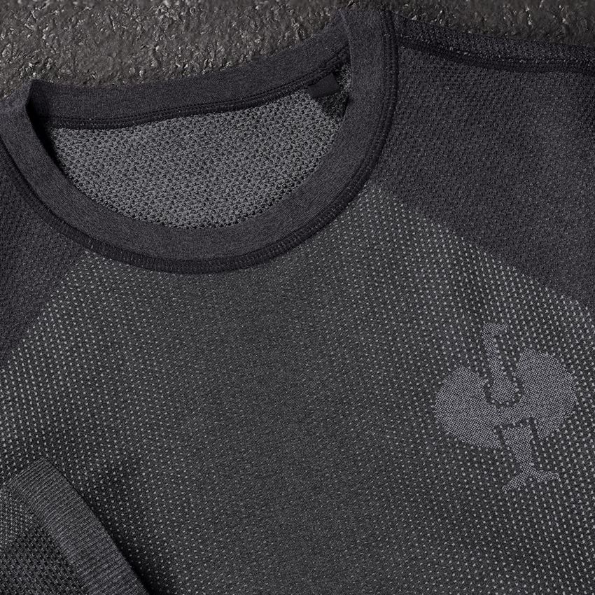 Spodná bielizeň | Termo oblečenie: Funkčné tričko s dlhými rukávmi e.s.trail seamless + čierna/čadičovo sivá 2