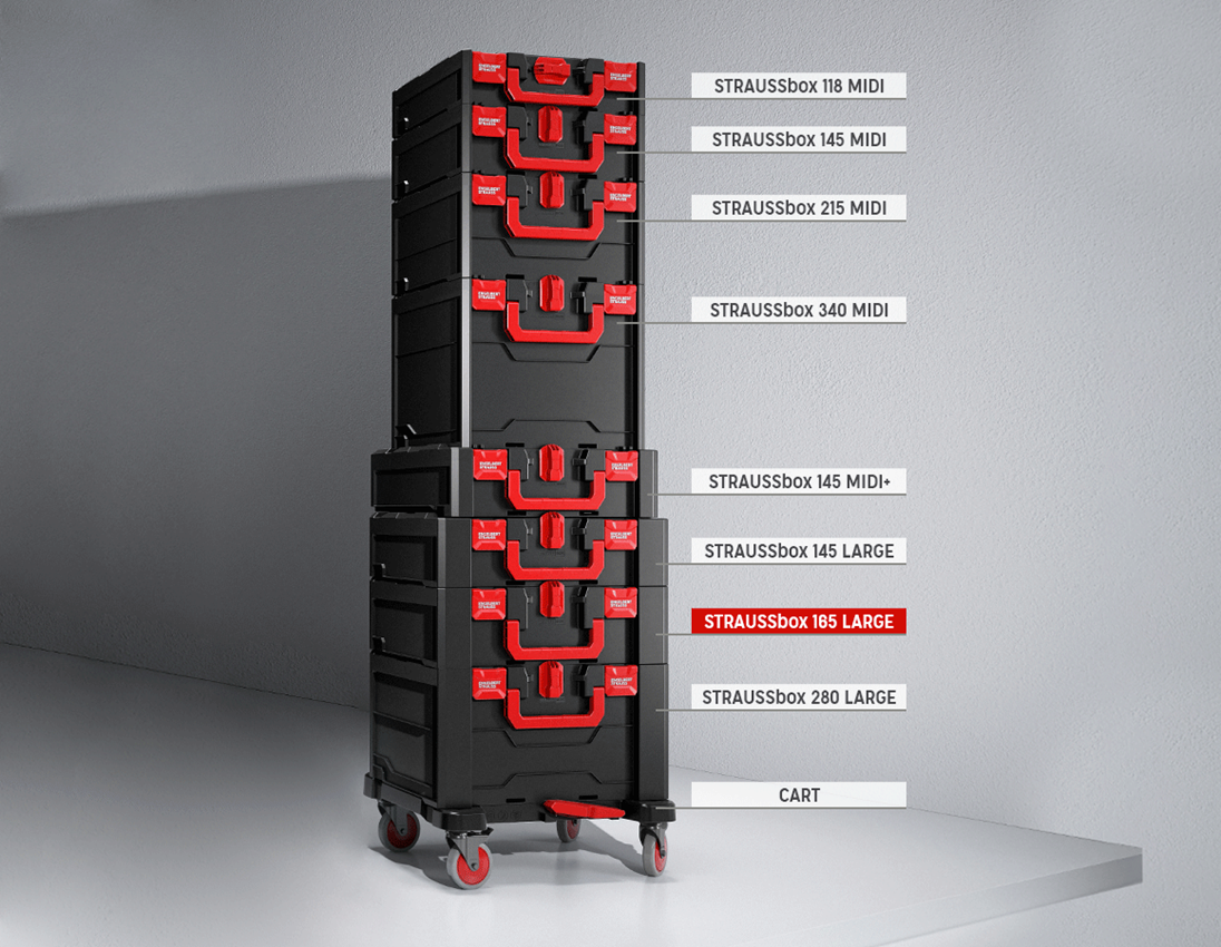Systém STRAUSSbox: STRAUSSbox 165 large + čierna/červená