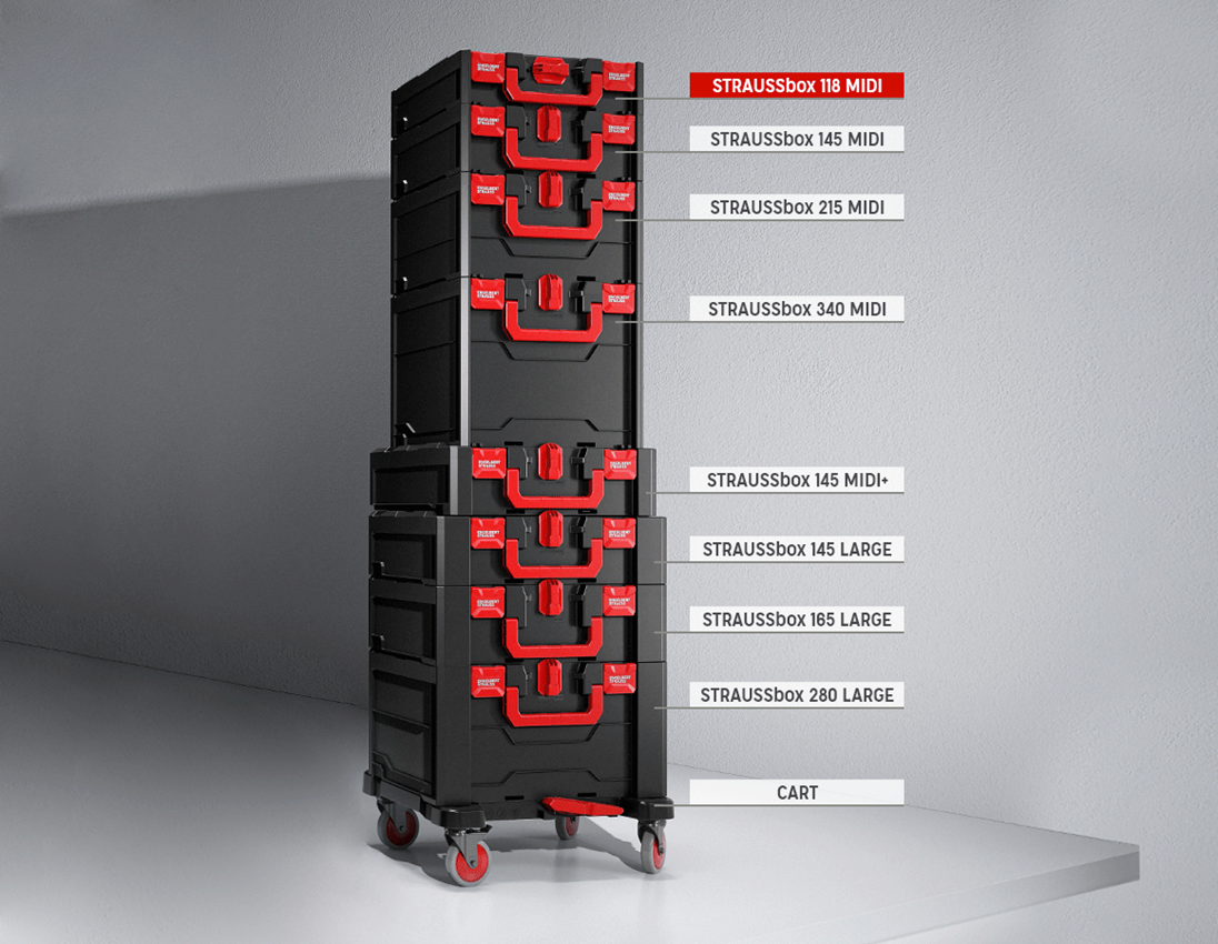 Systém STRAUSSbox: STRAUSSbox 118 midi + čierna/červená