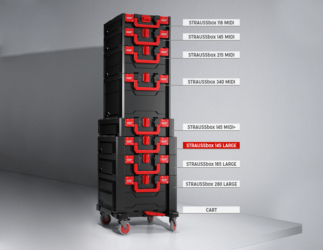 Systém STRAUSSbox: STRAUSSbox 145 large + čierna/červená