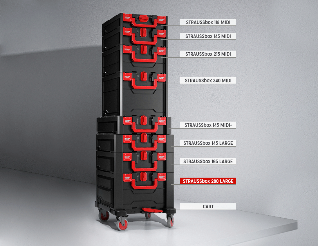 Systém STRAUSSbox: STRAUSSbox 280 large + čierna/červená