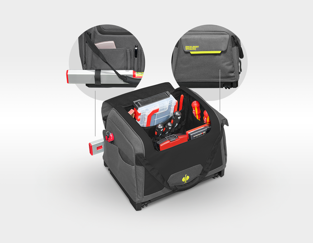 Systém STRAUSSbox: STRAUSSbox vrecko na náradie uzatvorené + čadičovo sivá/acidová žltá 1