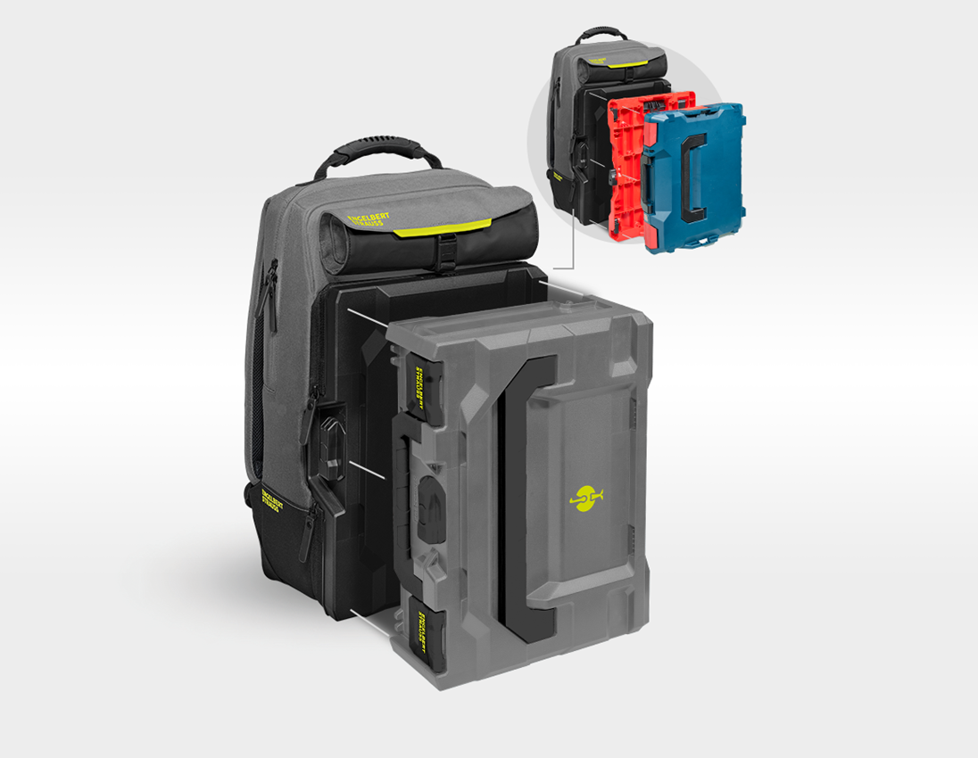 Systém STRAUSSbox: STRAUSSbox batoh + čadičovo sivá/acidová žltá 2