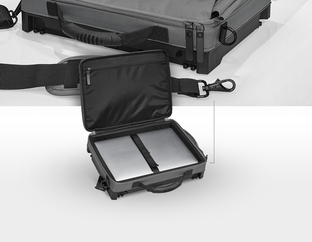 Systém STRAUSSbox: STRAUSSbox taška na notebook + čadičovo sivá/acidová žltá 1