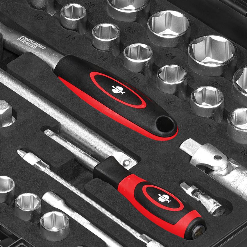 Nástroje: Vložka na nástrč. kľúče Classic + batoh STRAUSSbox + čadičovo sivá/acidová žltá 2