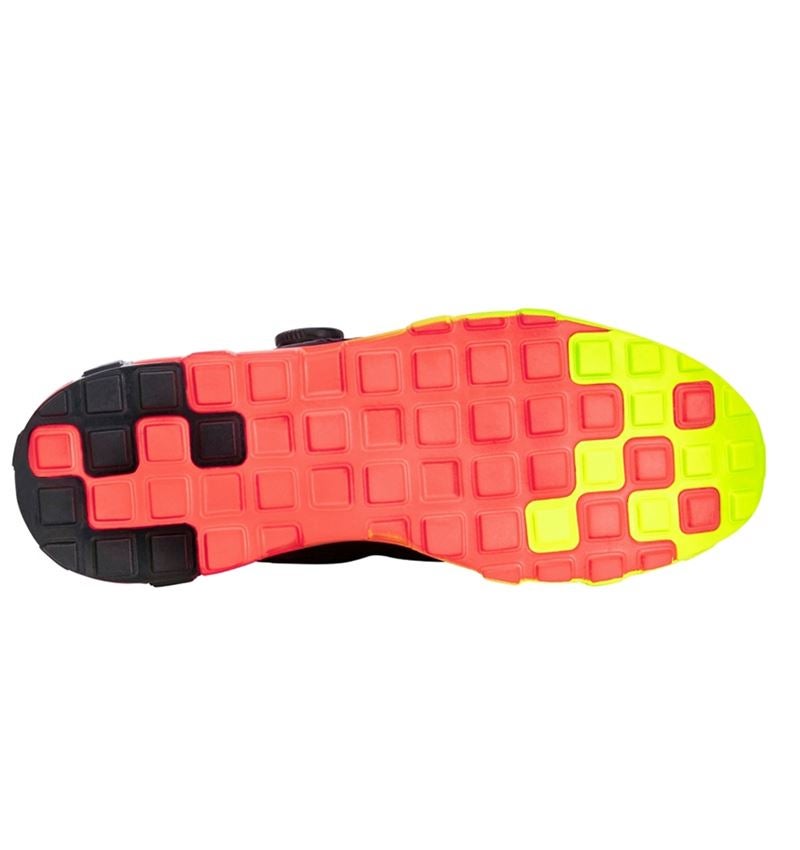Ostatné pracovné topánky: Viacúčelová obuv e.s. Toledo low + čierna/výstražná červená/výstražná žltá 6