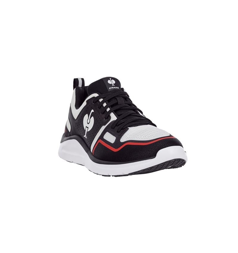 O1: O1 pracovná obuv e.s. Antibes low + čierna/biela/červená strauss 5