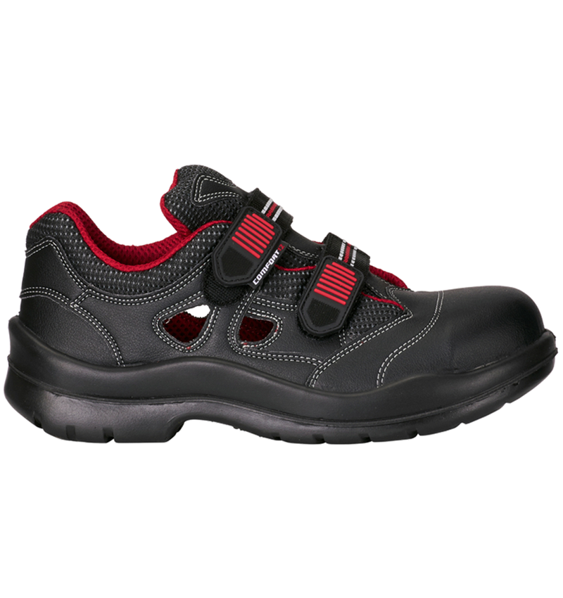 S1P: S1P bezpečnostné sandále Comfort12 + čierna/červená