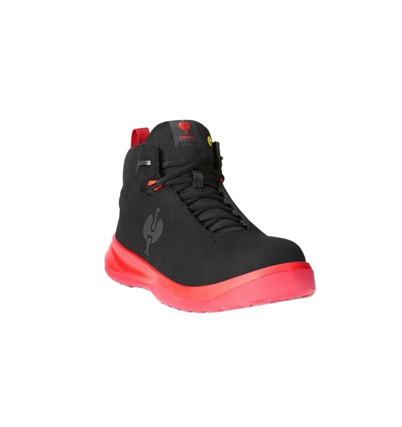 S1P: S1P bezpečnostná obuv e.s. Banco mid + čierna/solárna červená 1