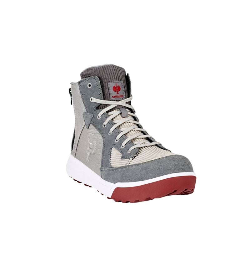 S1: S1 Bezpečnostná obuv e.s. Janus II mid + holubia sivá/cementová/zamatová červená 2