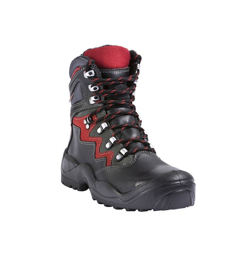 Strechári / Tesári / Pokrývač obuv: S3 zimná vysoká bezpečnostná obuv Lech + čierna/antracitová/červená 1