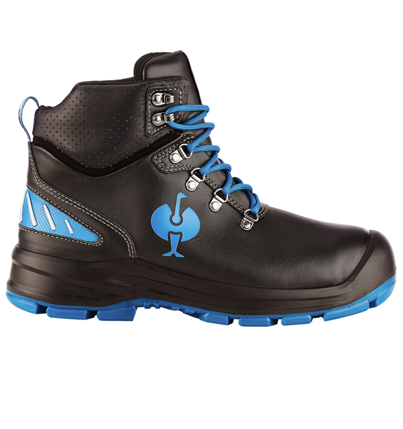S3: S3 bezpečnostná obuv e.s. Umbriel II mid + čierna/enciánová modrá 1