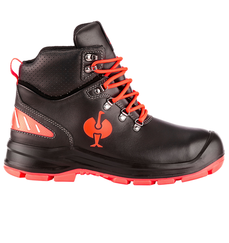 S3: S3 bezpečnostná obuv e.s. Umbriel II mid + čierna/výstražná červená 1