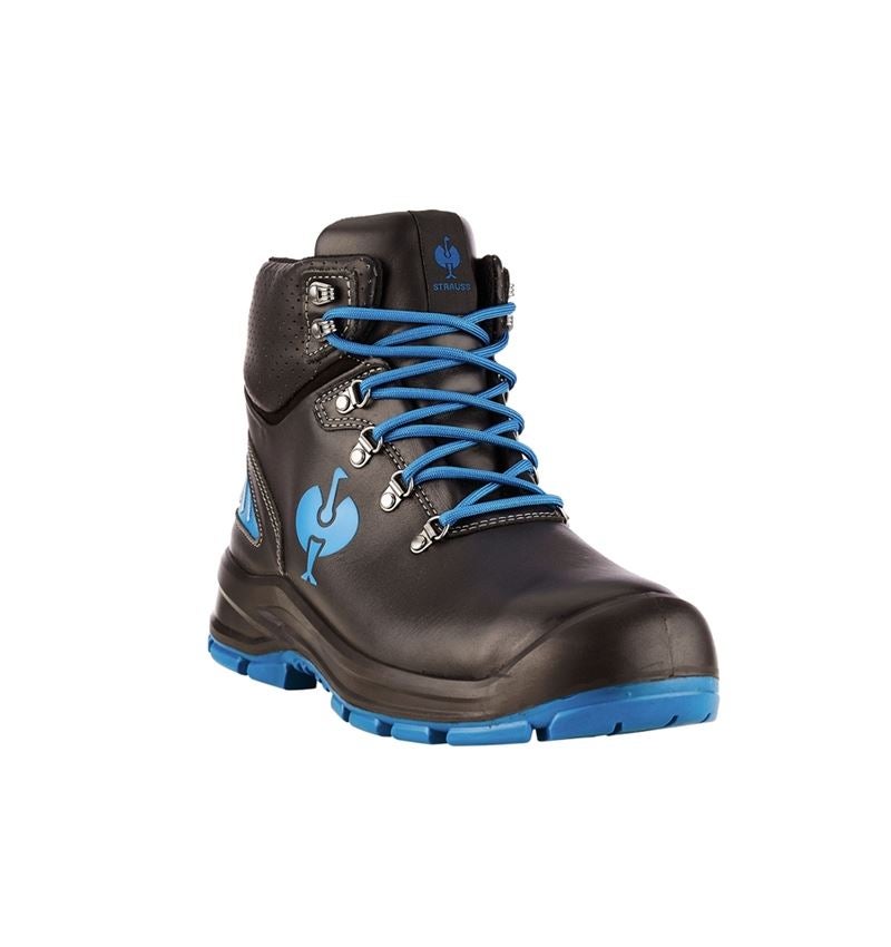 S3: S3 bezpečnostná obuv e.s. Umbriel II mid + čierna/enciánová modrá 2