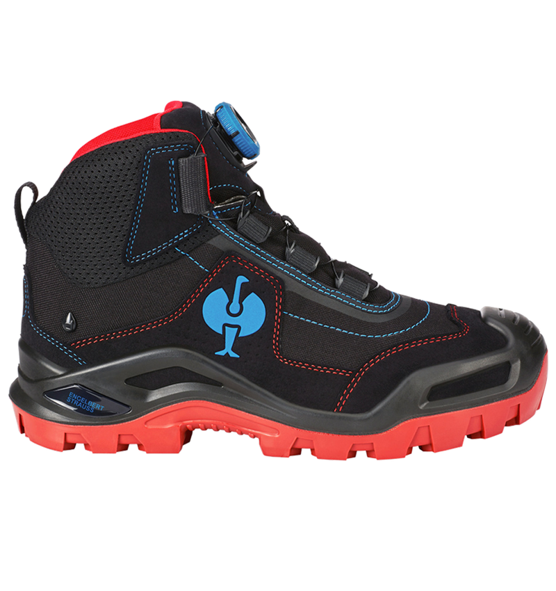 S3: e.s. S3 bezpečnostná obuv Kastra II mid + čierna/ohnivá červená/enciánová modrá 2