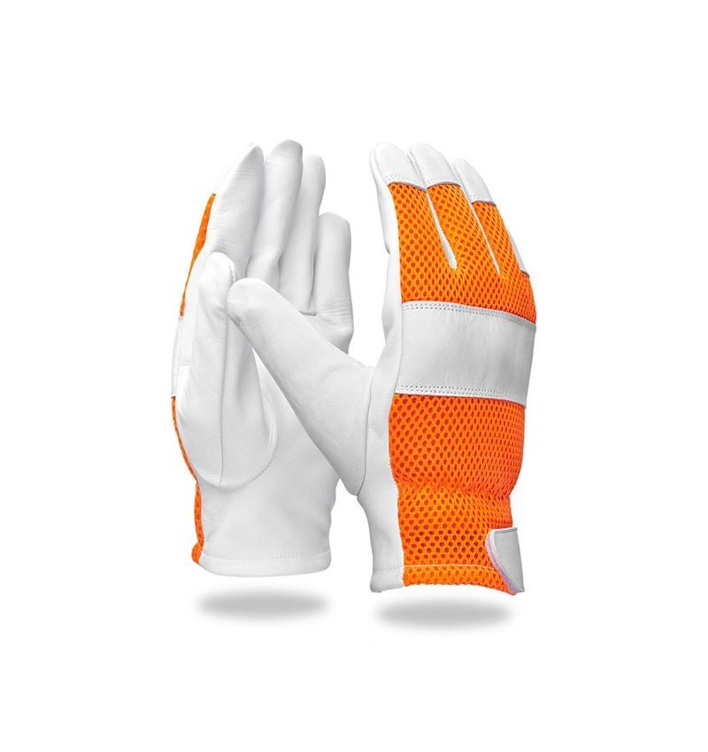 Koža: Kožené rukavice e.s. Mesh + oranžová