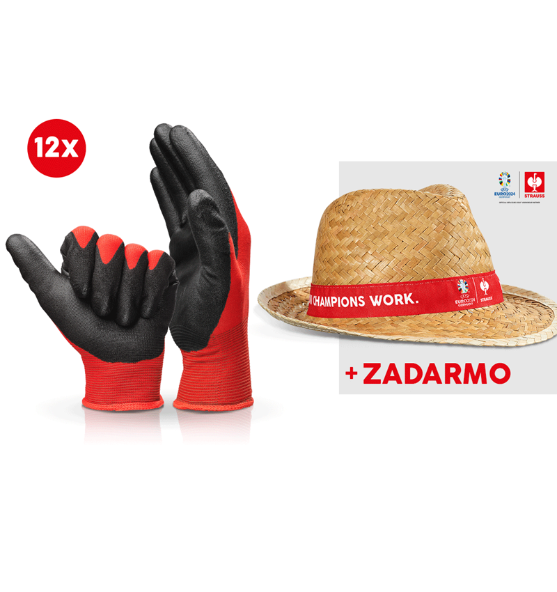 Spolupráce: 12x PU rukavice micro Comfort skin+klobúk EURO2024