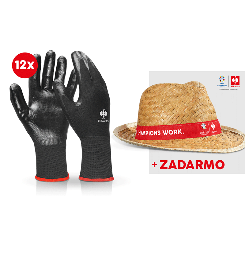 Spolupráce: 12x nitrilové rukavice Flexible + klobúk EURO2024 + čierna