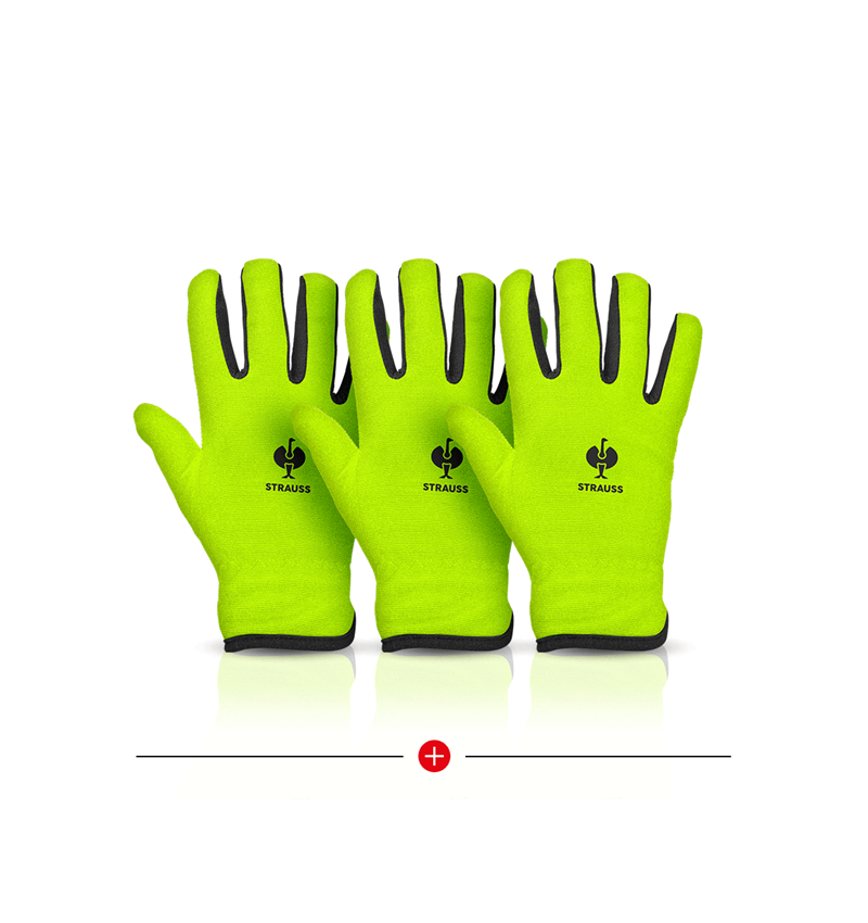 Súpravy | Príslušenstvo: 3 za 2 Zimné rukavice e.s. Fleece Comfort + výstražná žltá/čierna