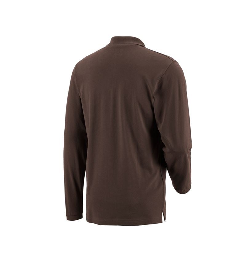 Tričká, pulóvre a košele: Polo tričko s dlhým rukávom e.s. cotton pocket + gaštanová 2