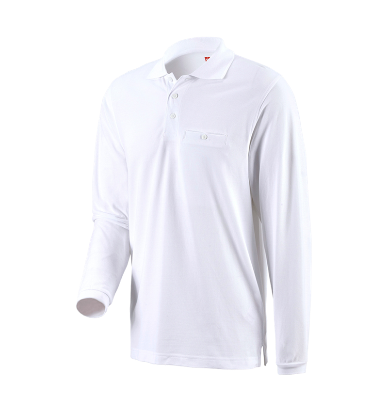 Témy: Polo tričko s dlhým rukávom e.s. cotton pocket + biela 1