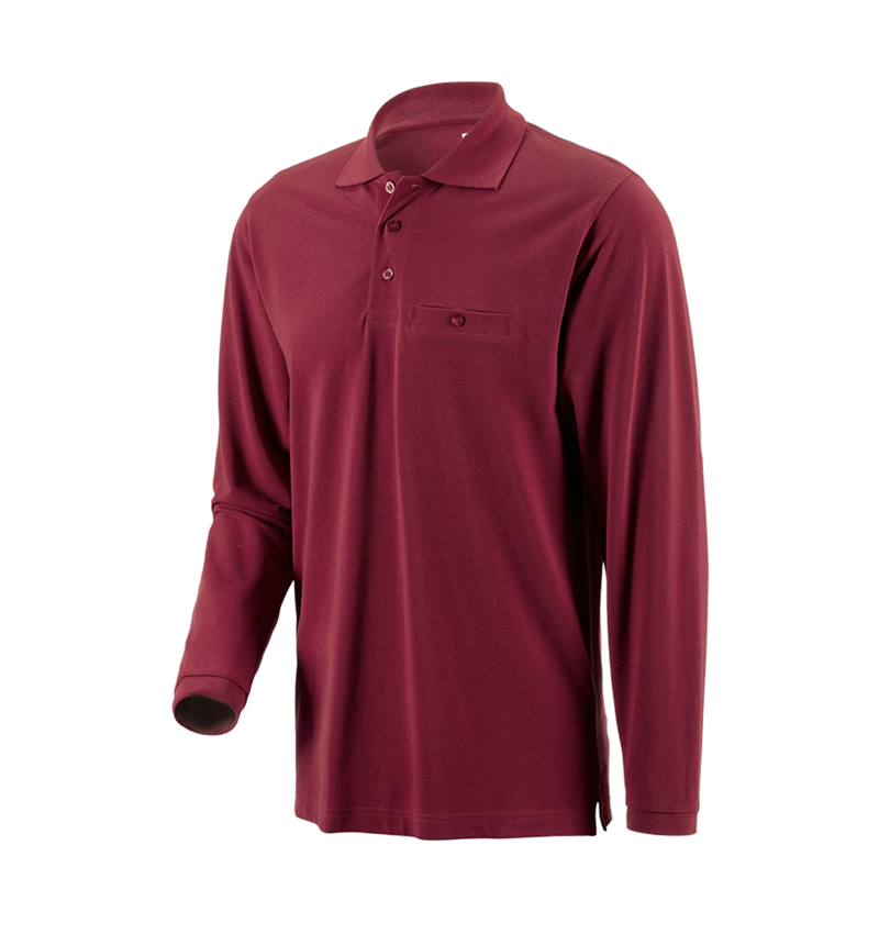 Tričká, pulóvre a košele: Polo tričko s dlhým rukávom e.s. cotton pocket + bordová 1