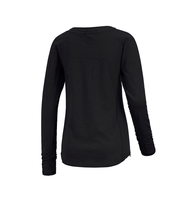 Tričká, pulóvre a košele: Tričko s dlhým rukávom e.s. cotton slub, dámske + čierna 1