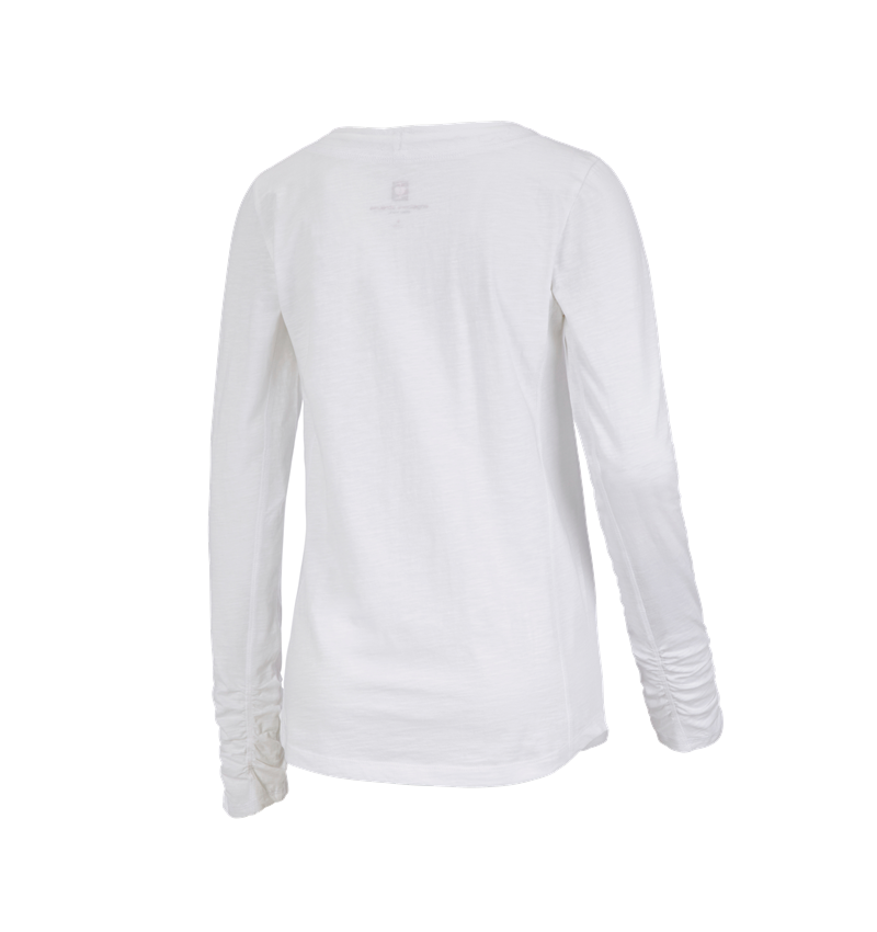 Tričká, pulóvre a košele: Tričko s dlhým rukávom e.s. cotton slub, dámske + biela 2