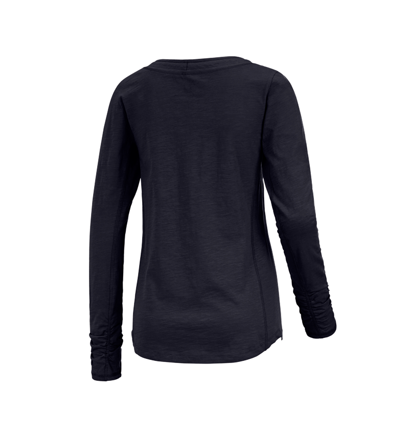 Tričká, pulóvre a košele: Tričko s dlhým rukávom e.s. cotton slub, dámske + tmavomodrá 1