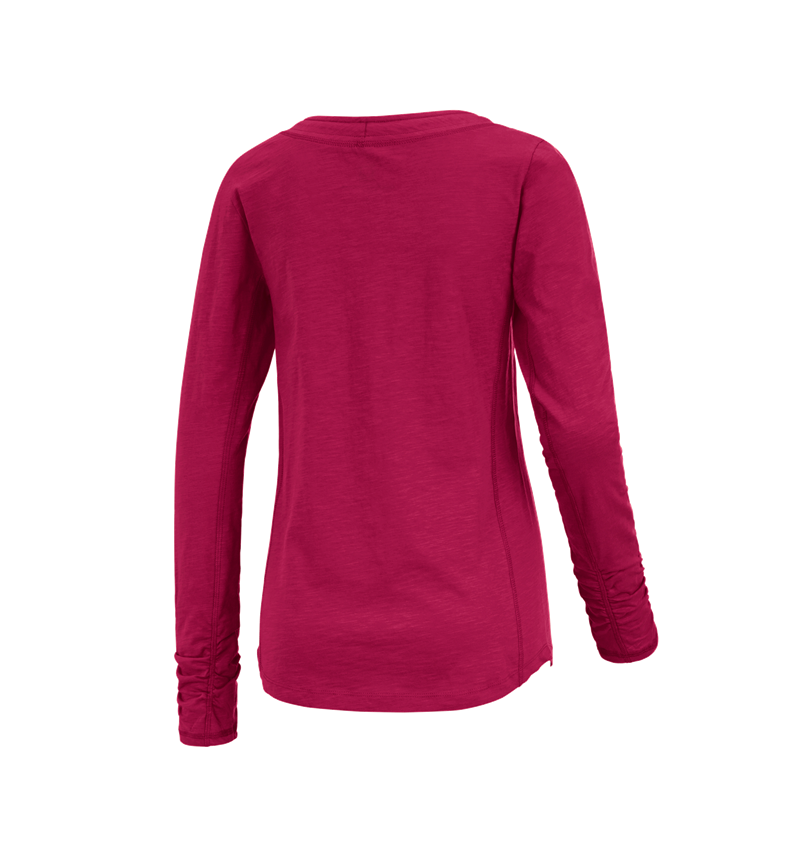 Tričká, pulóvre a košele: Tričko s dlhým rukávom e.s. cotton slub, dámske + bobuľová 1