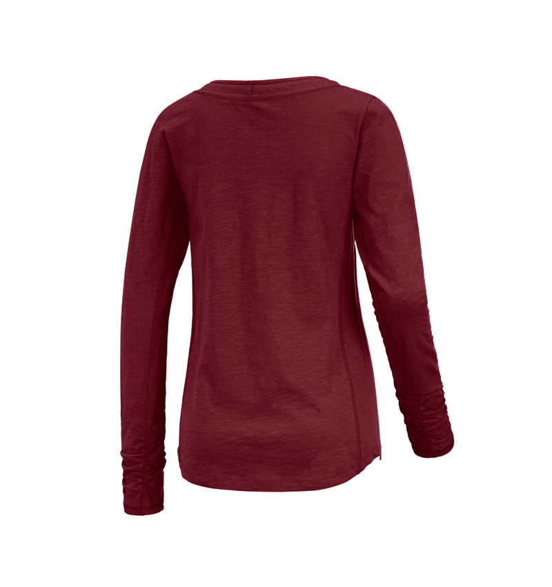 Tričká, pulóvre a košele: Tričko s dlhým rukávom e.s. cotton slub, dámske + rubínová 1